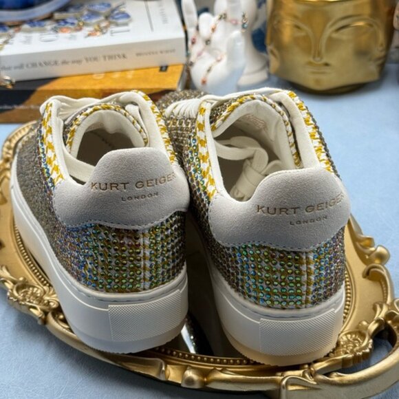 🆕 KURT GEIGER LONDON 🧿 NWOB Laney Rainbow Crystal Platform Sneaker Sz 38.5 US8 - Picture 10 of 14
